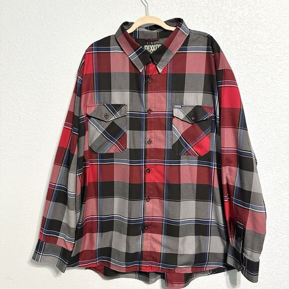 DIXXON Other - Dixxon Flannel Shirt Men’s Size 4X PLISSKEN Red Grey Plaid Long Sleeve